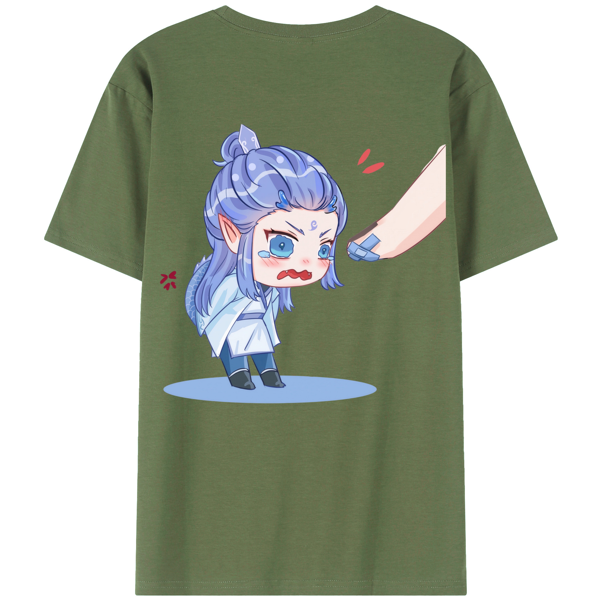 （画像用） Ne Zha 2 ナタ 魔童の大暴れ 綿100％ メンズ半袖Tシャツ（バックプリント） 通気性